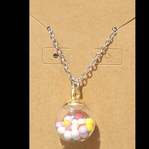 Colorful Gum Ball Theme Pendant Necklace